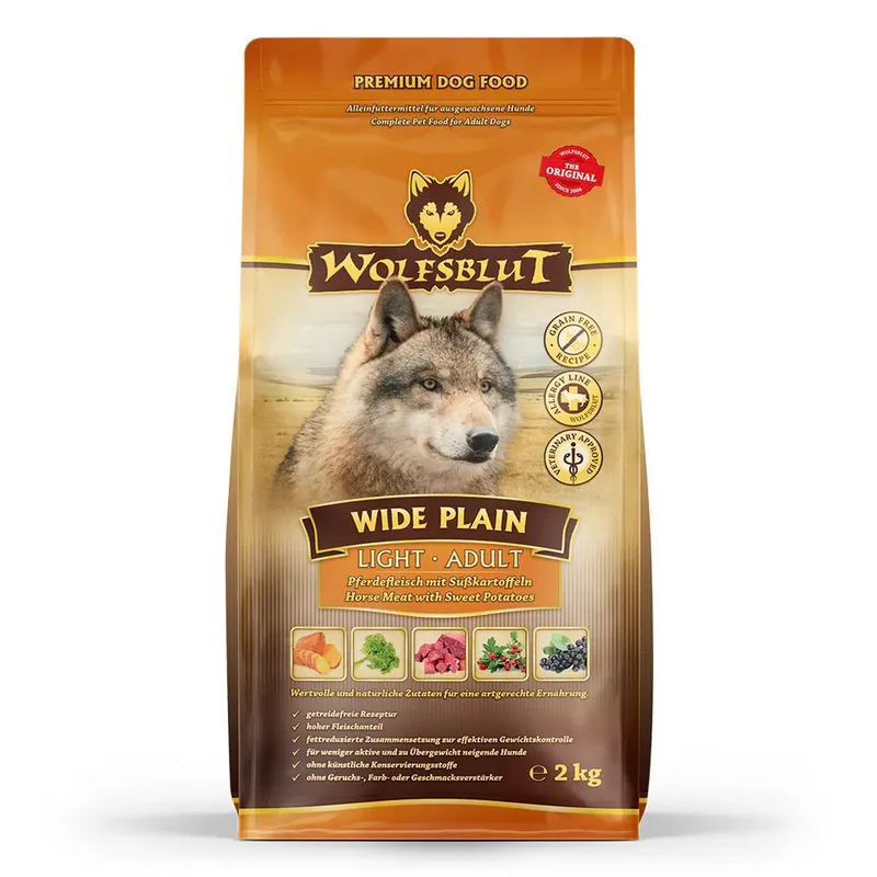 Wide Plain Light Hundefutter Mit Pferd Und Süßkartoffeln 2kg by Wolfsblut – product photo 1 of 2