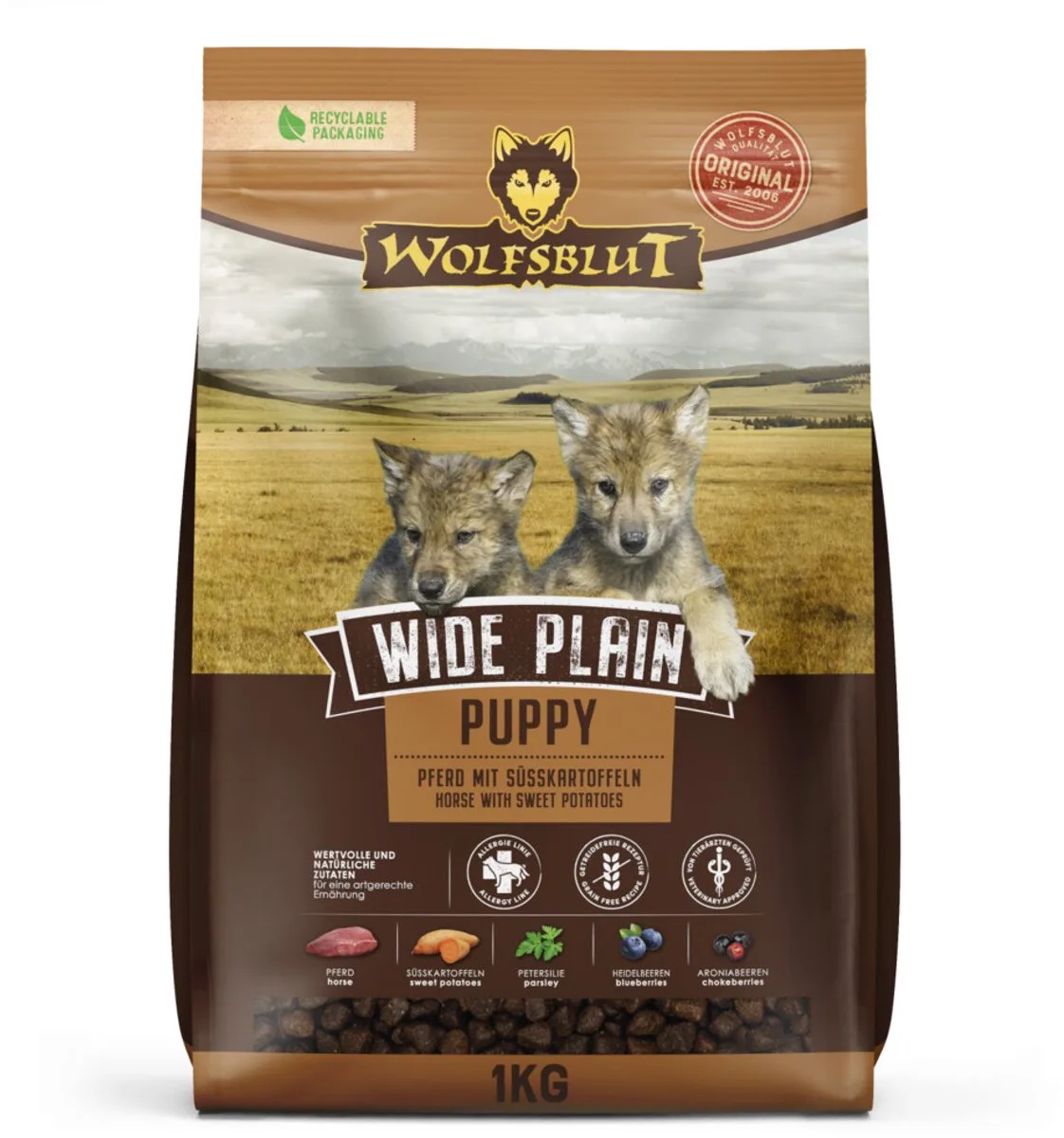 Wide Plain Puppy - 1 kg by Wolfsblut – product photo