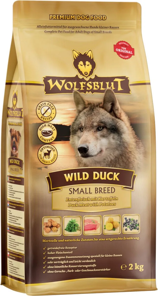 Wild Duck S-breed 2 kg by Wolfsblut – product photo