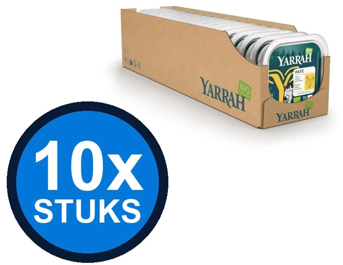10x Yarrah cat bio alu grainfree paté rund&chichorei 100gr by Yarrah – product photo