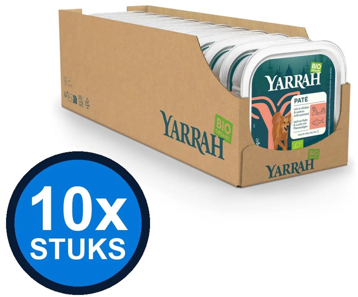 10x Yarrah dog bio alu paté grvr kip&zalm 150gr by Yarrah – product photo