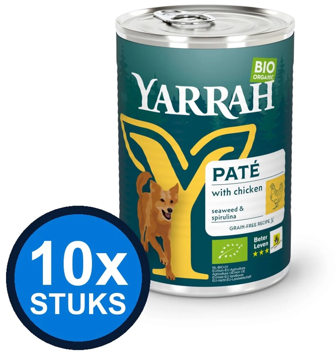10x Yarrah dog bio blik paté kip 400gr by Yarrah – product photo