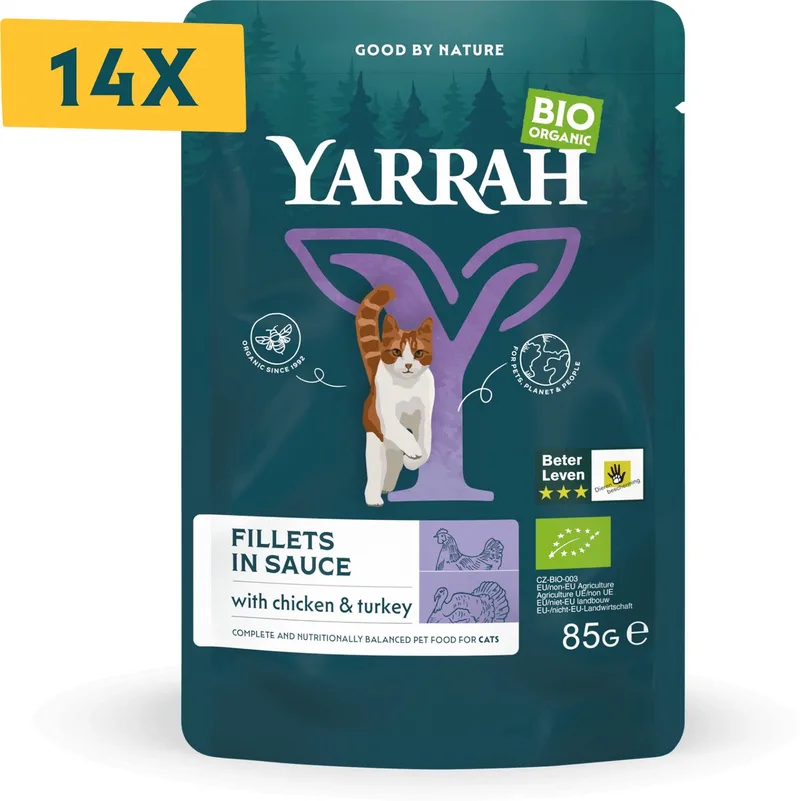 14x Yarrah Bio Kattenvoer Kalkoen 85 gr von Yarrah – Produktfoto