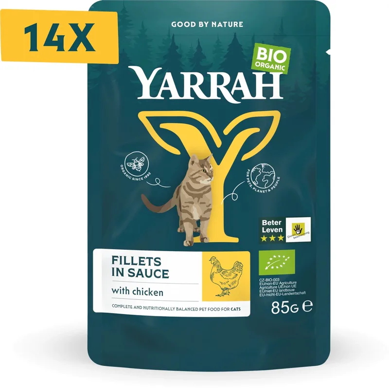 14x Yarrah Bio Kattenvoer Kip 85 gr by Yarrah – product photo