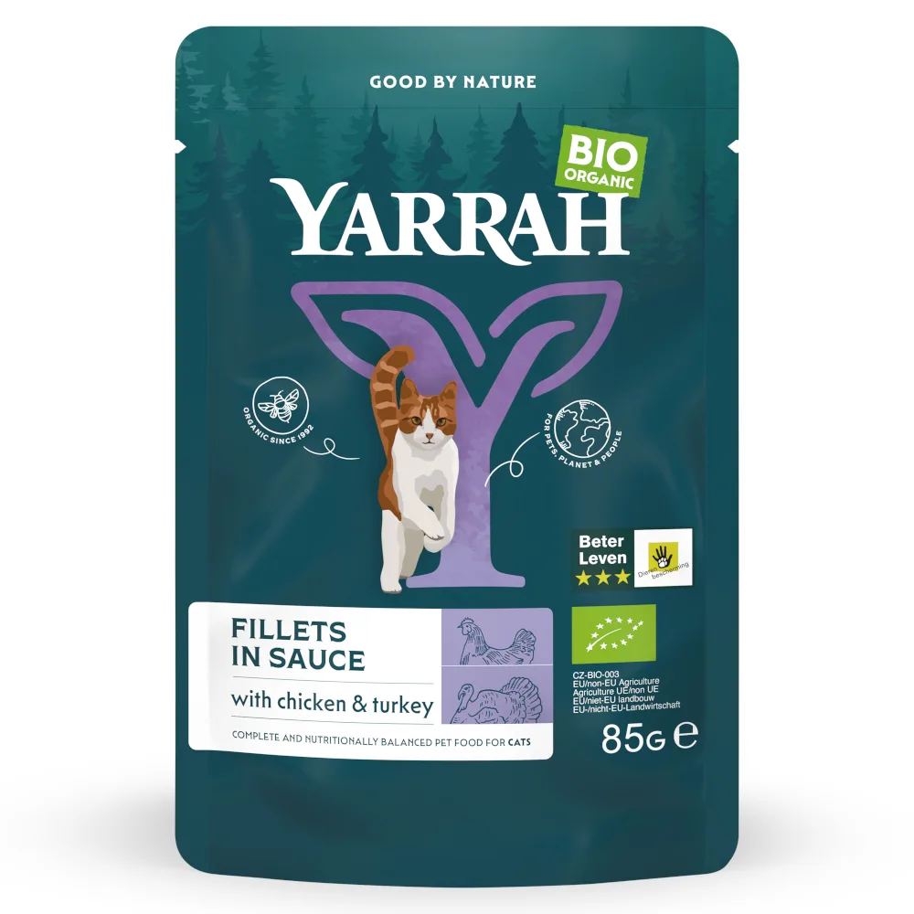 14x85g Kalkoen Bio Filets in Saus Yarrah Kattenvoer von Yarrah – Produktfoto