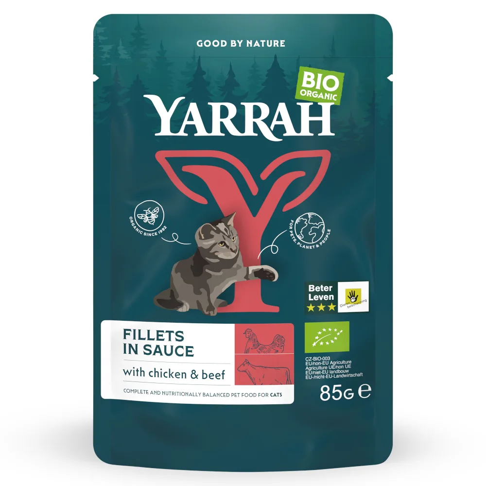 14x85g Rund Bio Filets in Saus Yarrah Kattenvoer von Yarrah – Produktfoto