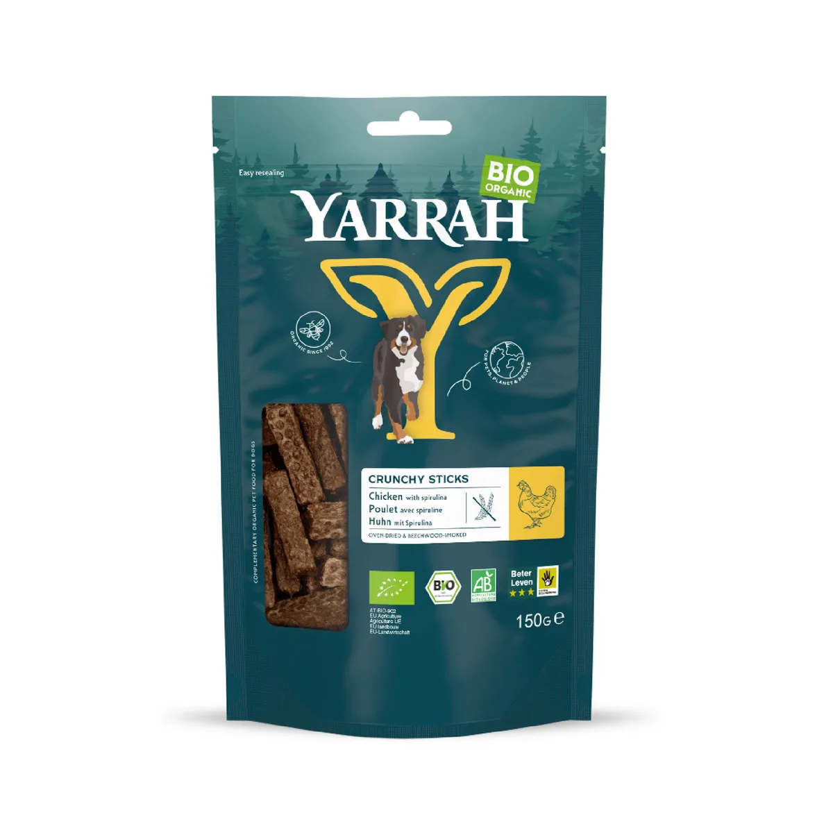 150g Yarrah Bio oven-gedroogde Crunchy Sticks hondensnacks by Yarrah – product photo