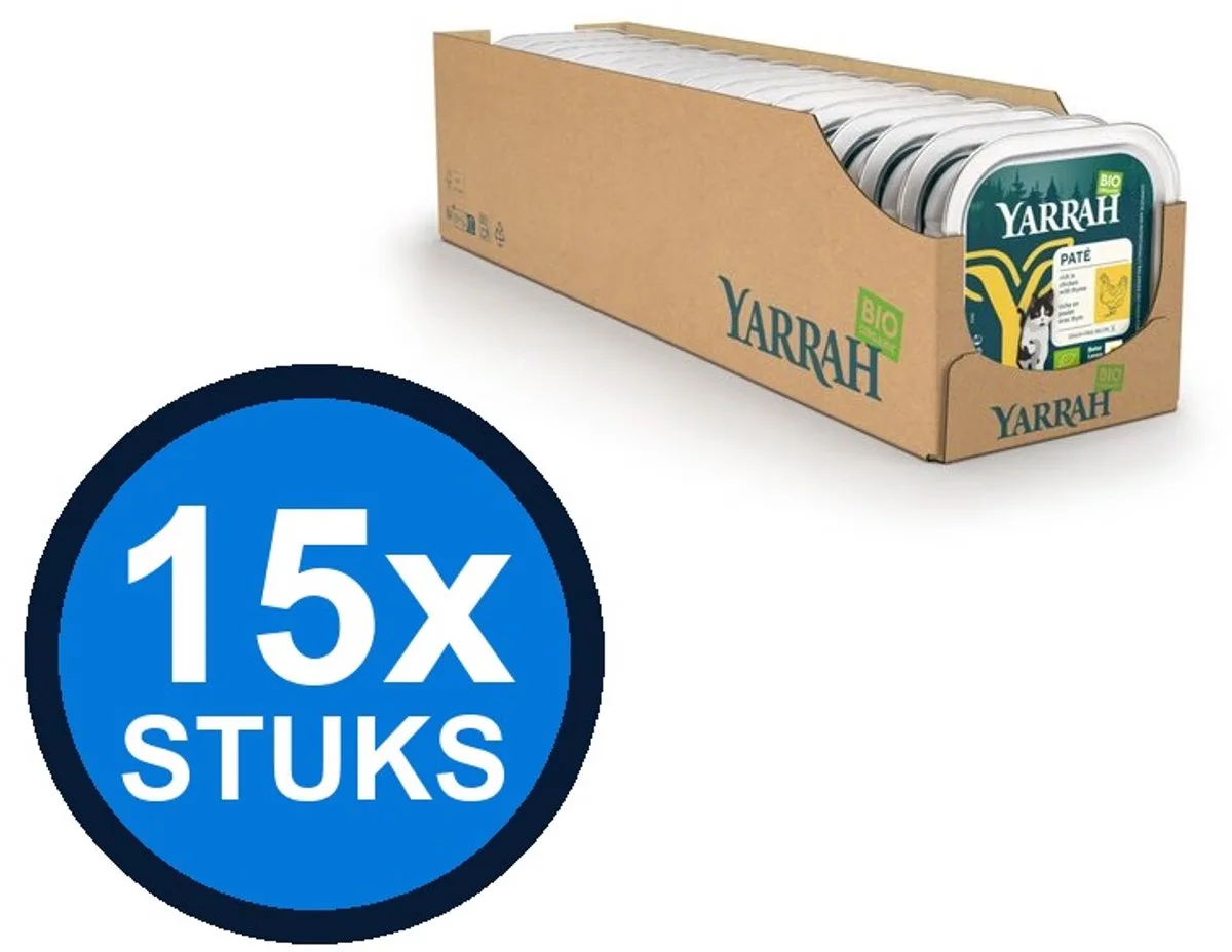 15x Yarrah cat bio alu grainfree paté rund&chichorei 100gr de Yarrah – photo produit