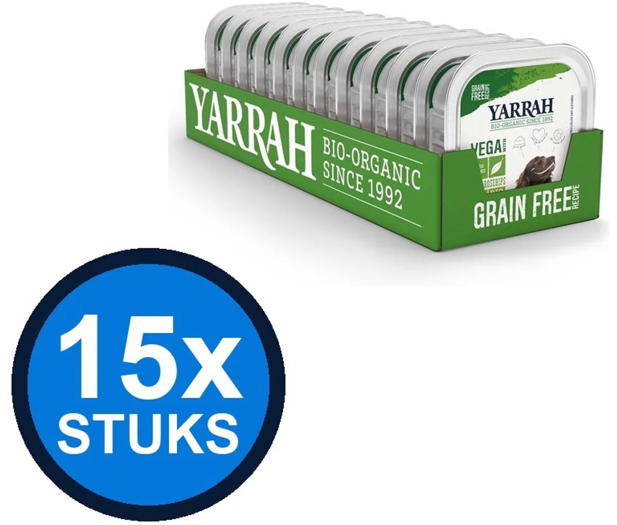 15x Yarrah dog bio alu brokjes grvr vega groente 150gr von Yarrah – Produktfoto