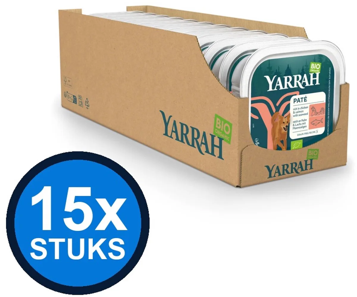15x Yarrah dog bio alu paté grvr kip&zalm 150gr von Yarrah – Produktfoto