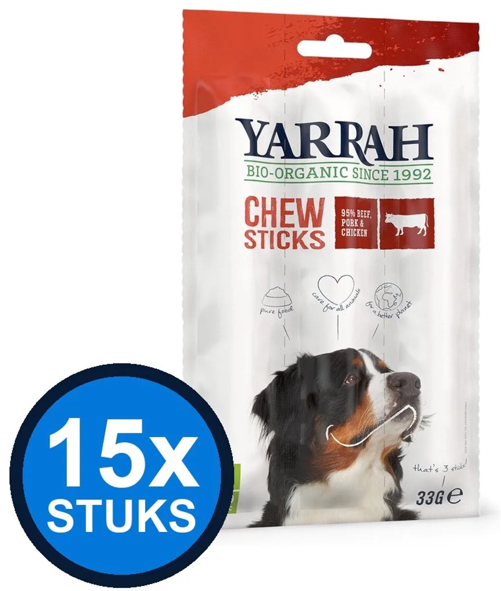 15x Yarrah dog bio chewstick beef 33gr von Yarrah – Produktfoto