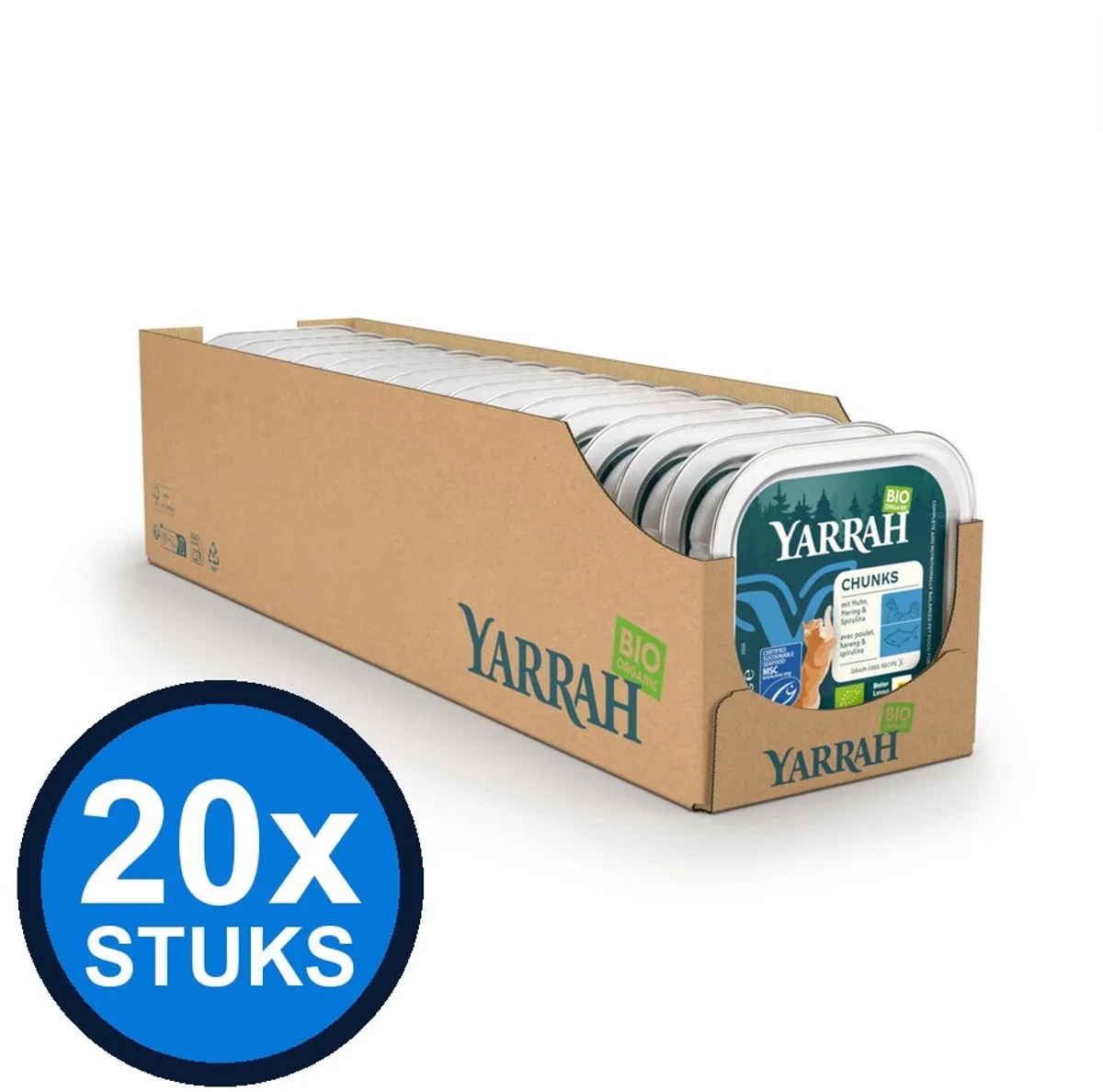 20x Yarrah cat bio alu grainfree brokjes vis 100gr van Yarrah – productfoto