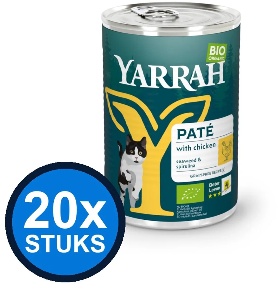 20x Yarrah cat bio blik paté kip 400gr by Yarrah – product photo