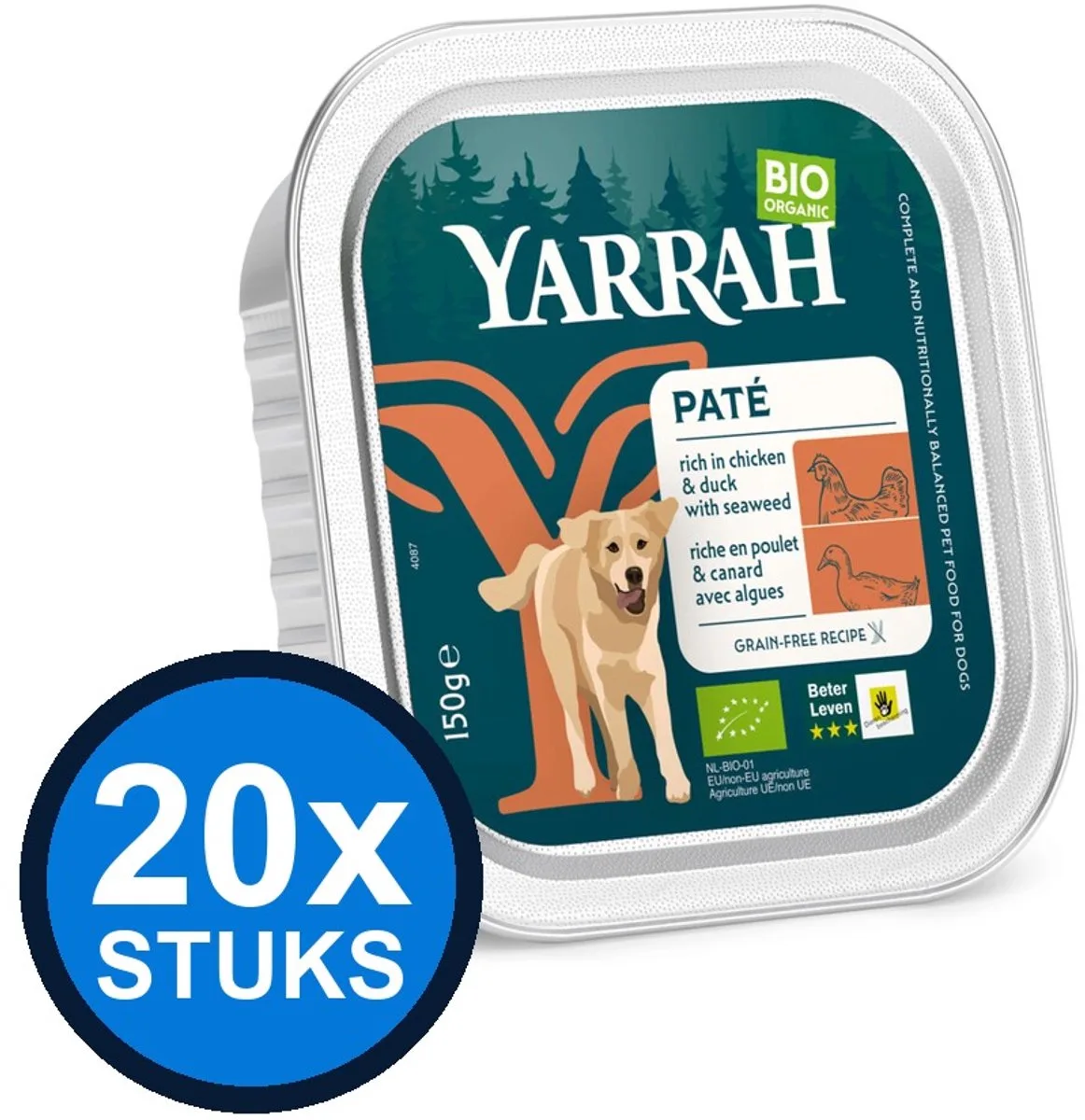 20x Yarrah dog bio alu paté grvr kip&eend 150gr by Yarrah – product photo