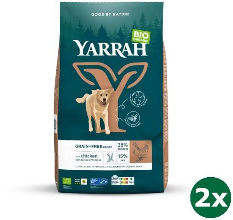 2x10 kg Yarrah dog biologische brokken graanvrij kip/vis hondenvoer NL-BIO-01 by Yarrah – product photo