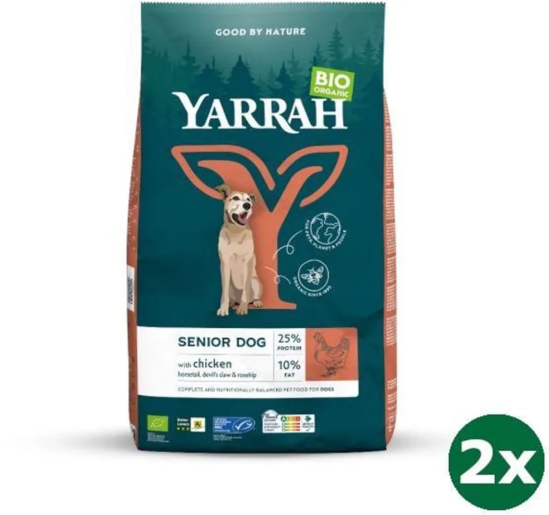 2x10 kg Yarrah dog biologische brokken senior hondenvoer NL-BIO-01 von Yarrah – Produktfoto