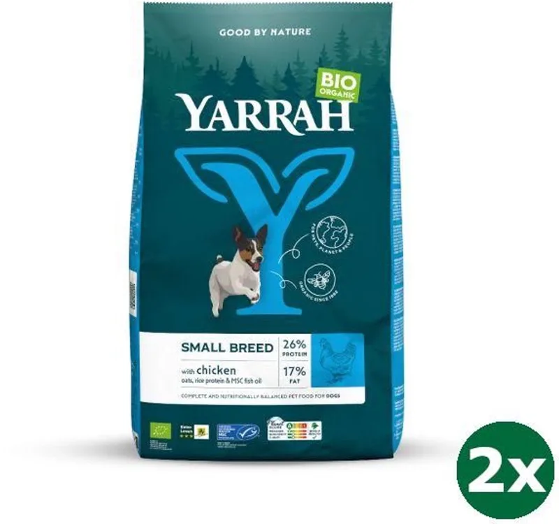 2x5 kg Yarrah dog biologische brokken small breed kip hondenvoer NL-BIO-01 by Yarrah – product photo
