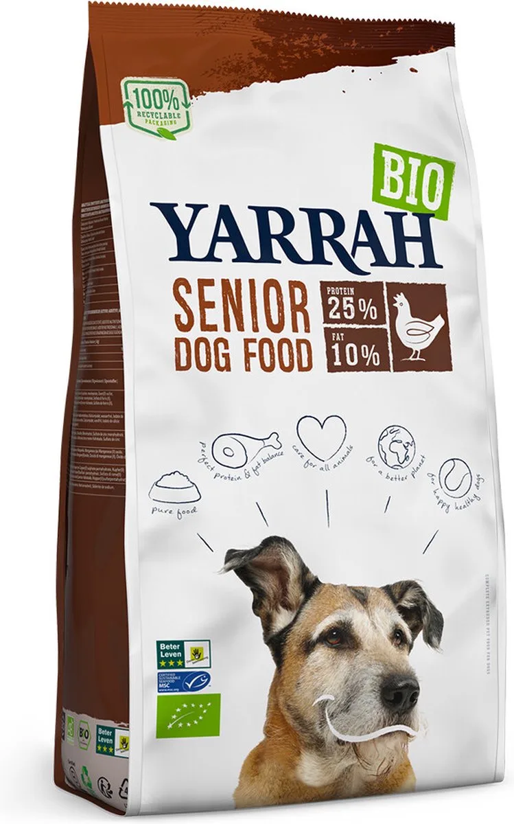 4x Yarrah Bio Hondenvoer Senior Kip 2 kg von Yarrah – Produktfoto