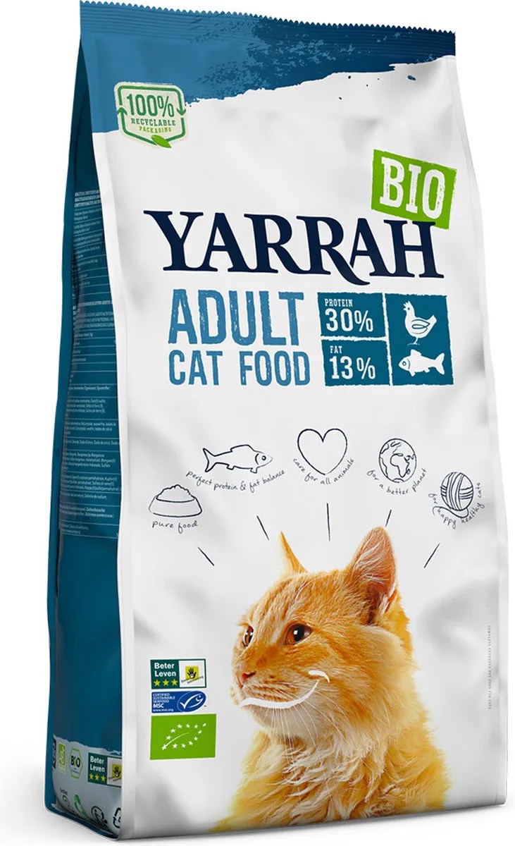 4x Yarrah Bio Kattenvoer Adult Vis 2,4 kg von Yarrah – Produktfoto