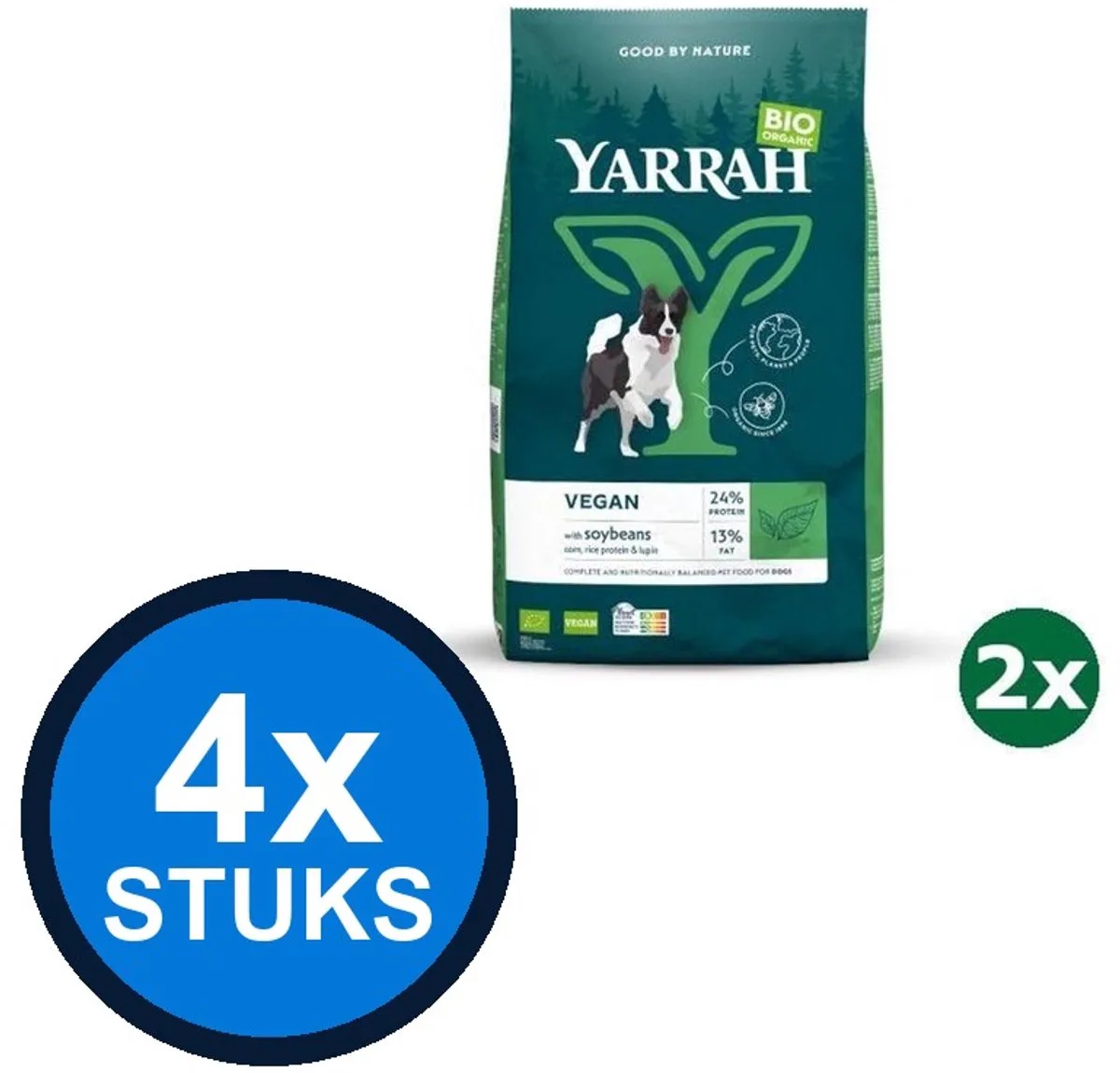 4x Yarrah dog bio dry adult vega wheat free 2kg von Yarrah – Produktfoto