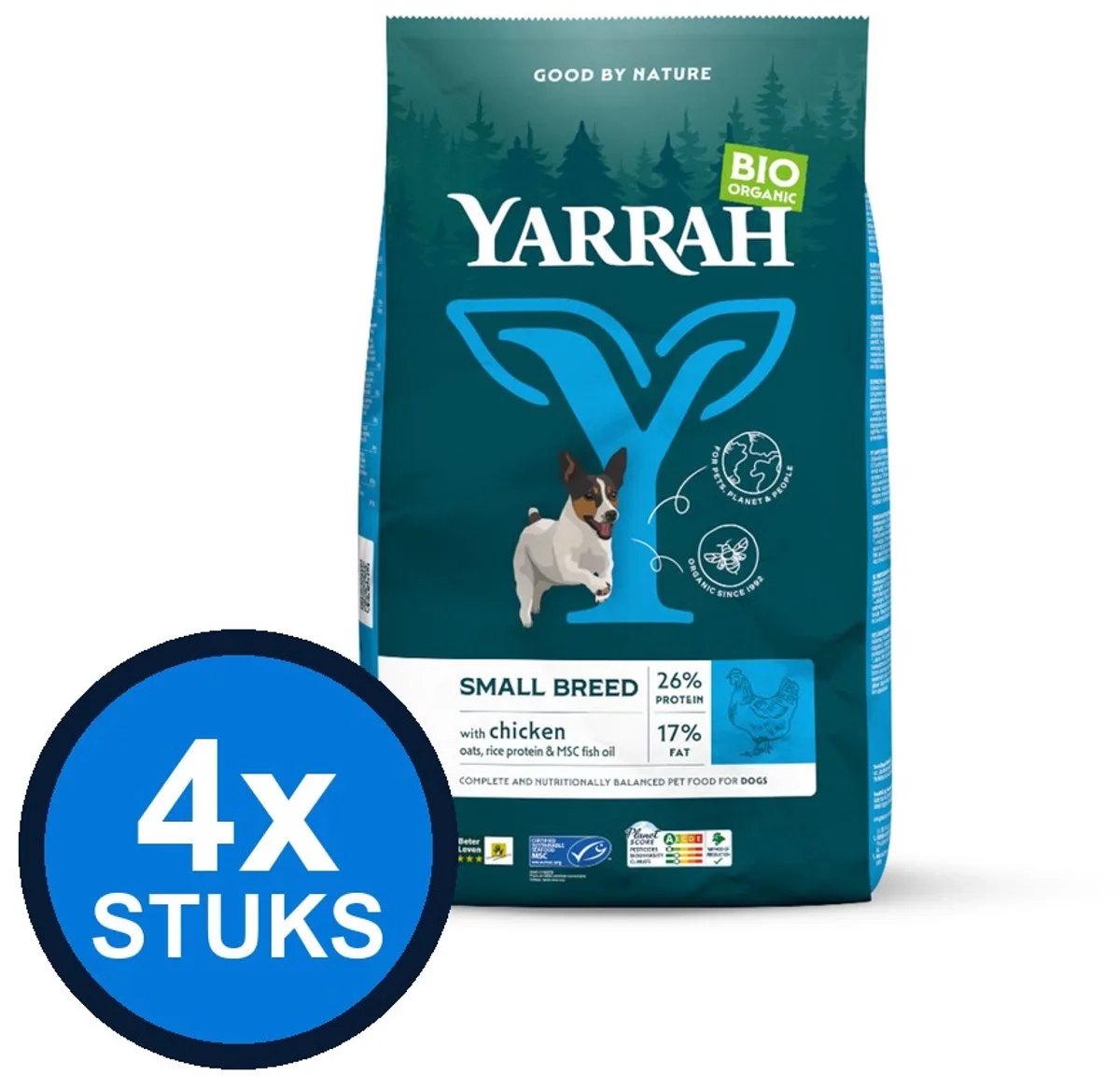 4x Yarrah dog bio dry puppy&adult small chicken 2kg von Yarrah – Produktfoto