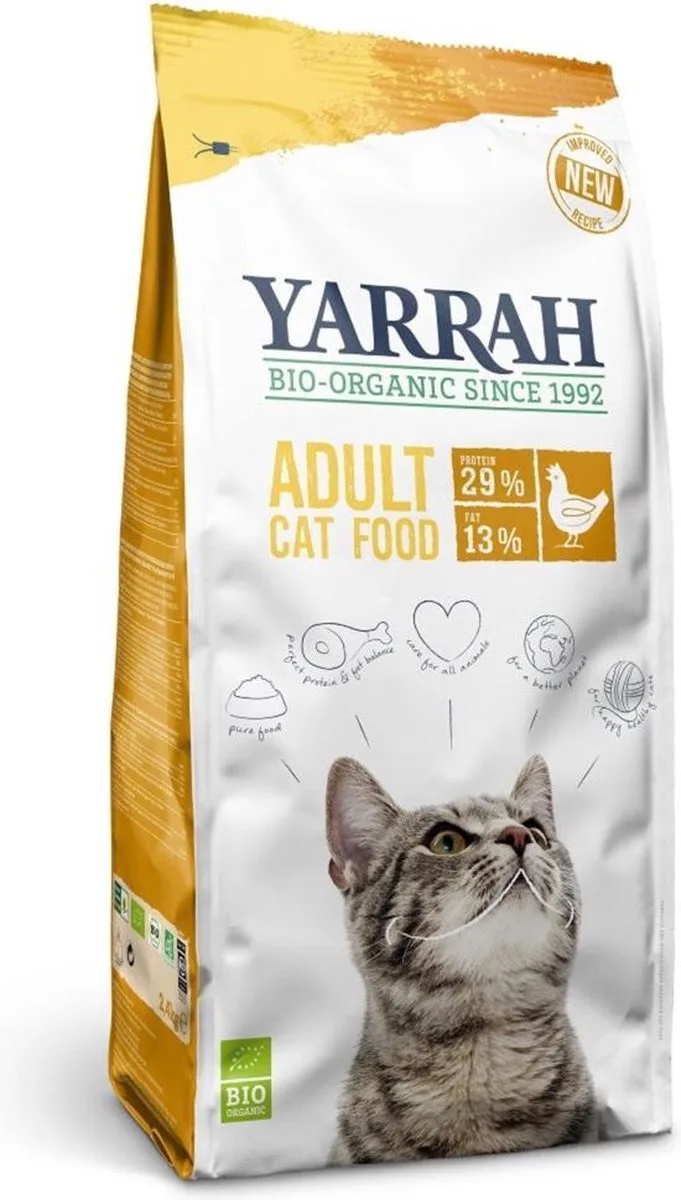 4x Yarrah Kattenvoer Droog Bio Adult Kip 2,4 kg de Yarrah – photo produit