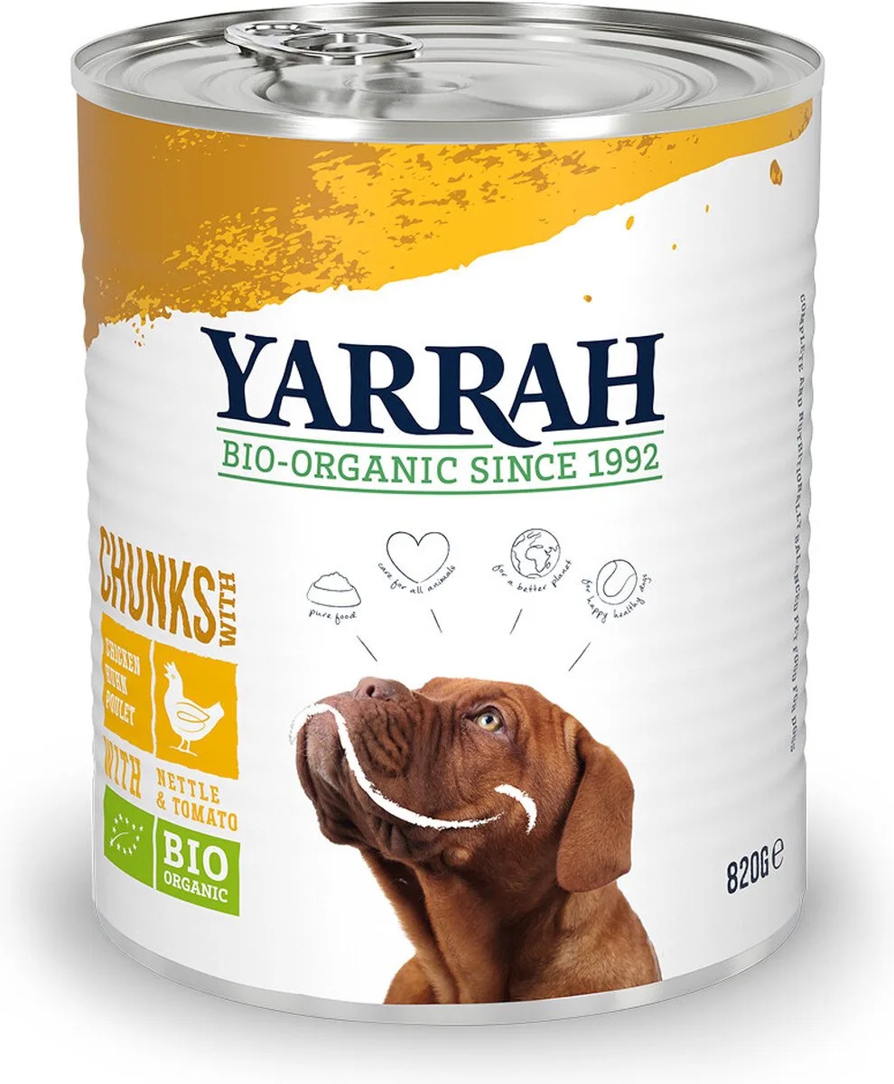 6x yarrah dog blik brokjes kip in saus met brandnetel en tomaat by Yarrah – product photo