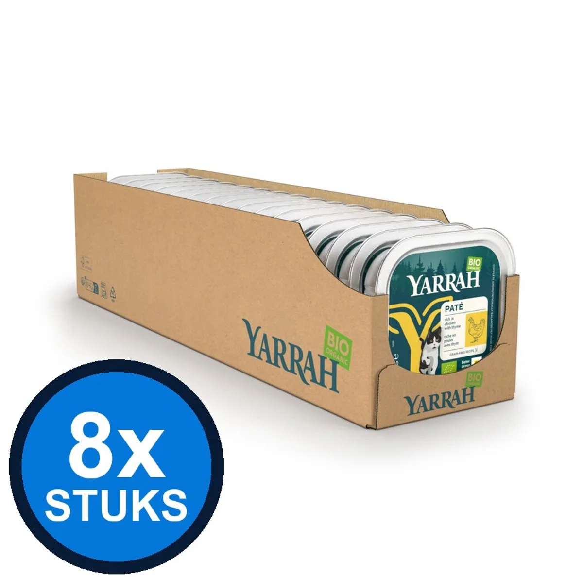 8x Yarrah dog bio alu paté grvr mix Multipack 6x150gr by Yarrah – product photo