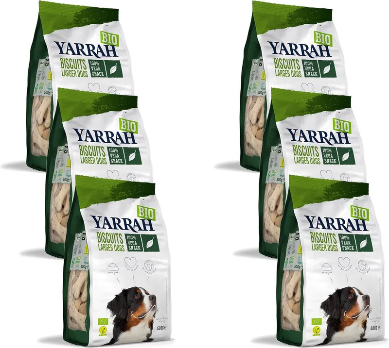 Bio Biscuits Larger Dogs Vegetarisch - Hondensnacks - 6 x 500 g de Yarrah – photo produit