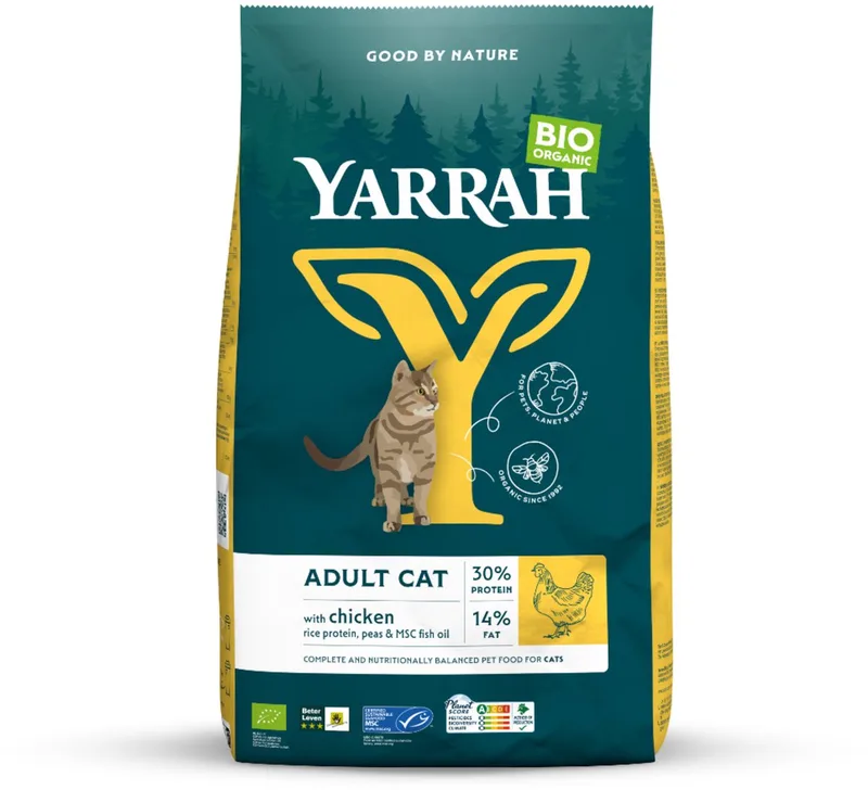 Bio Droogvoer Kat - Kip - Kattenvoer - 800 g von Yarrah – Produktfoto