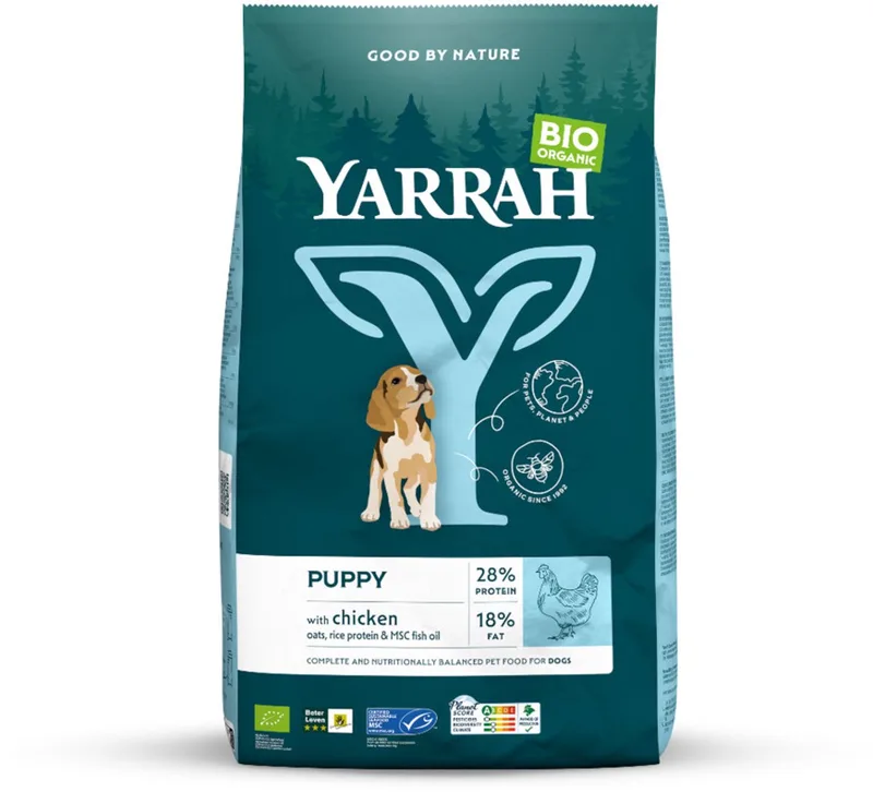 Bio Hondenvoer Puppy Kip - 4 x 2 kg - Voordeelverpakking de Yarrah – photo produit