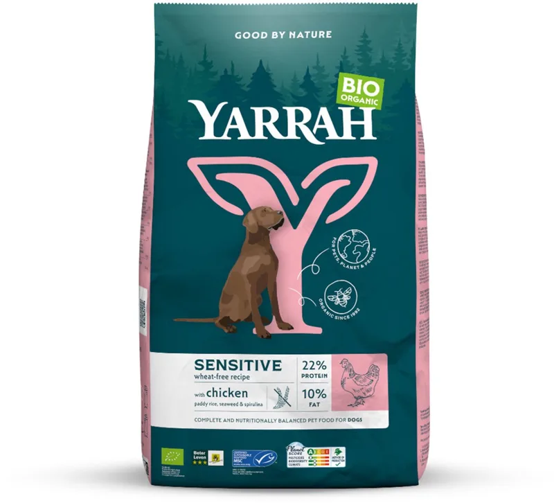 Bio Hondenvoer Sensitive Adult Kip & Rijst - 4 x 2 kg - Voordeelverpakking de Yarrah – photo produit