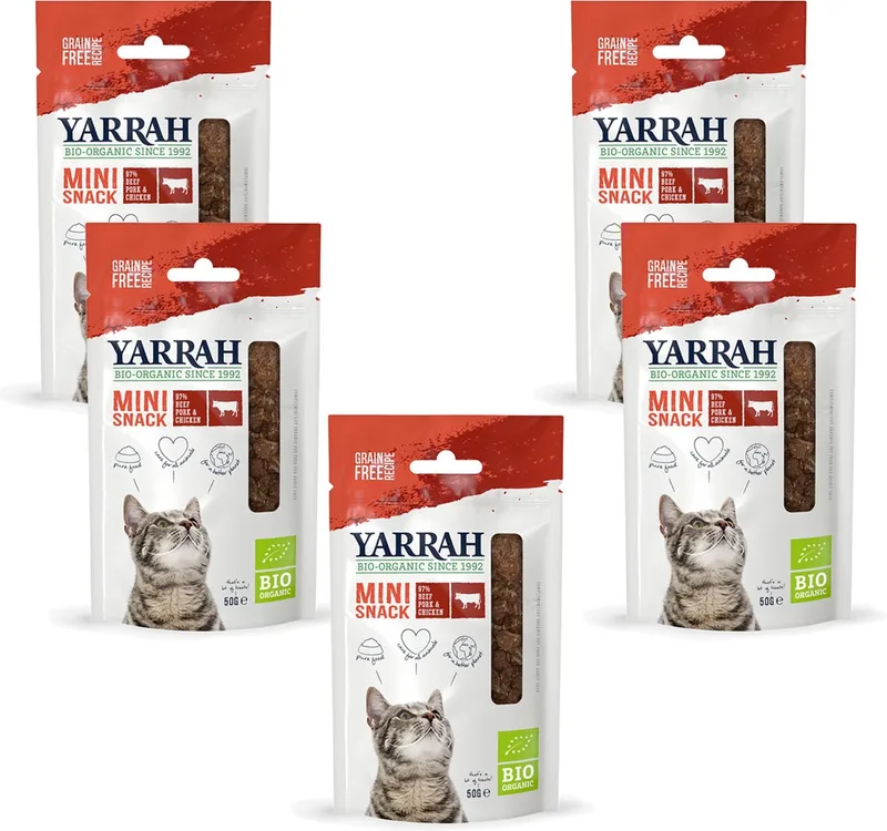 Bio Kat Mini Snacks - Rund - Kattensnack - 5 x 50 g NL-BIO-01 de Yarrah – photo produit