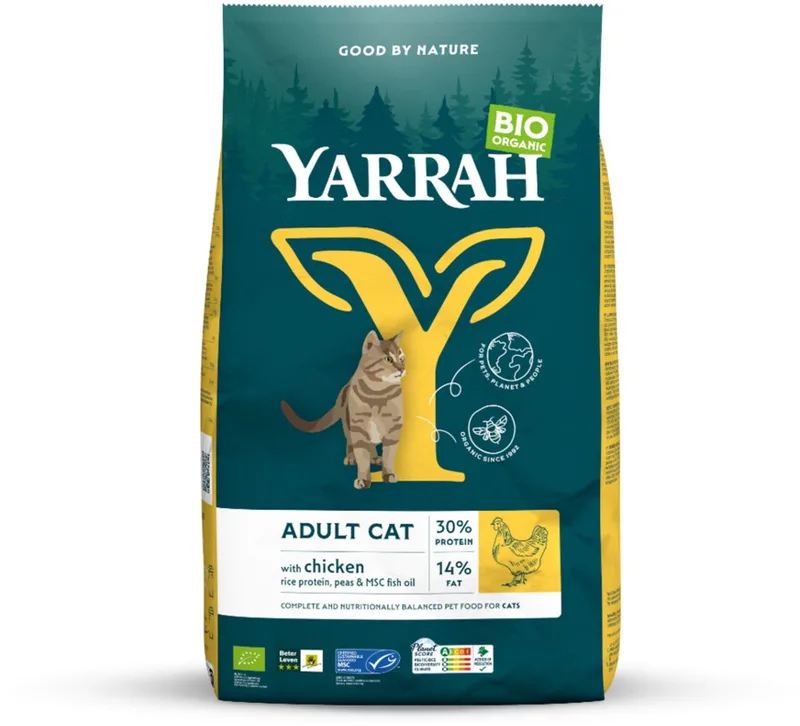 Bio Kattenvoer Adult Kip - 4 x 2,4 kg - Voordeelverpakking by Yarrah – product photo