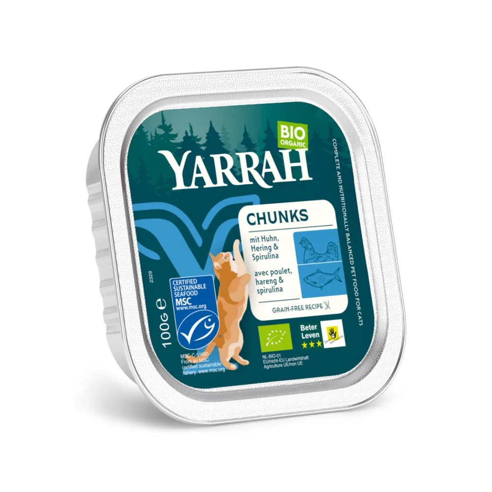 Bio Kattenvoer Chunks Vis 100 gr by Yarrah – product photo