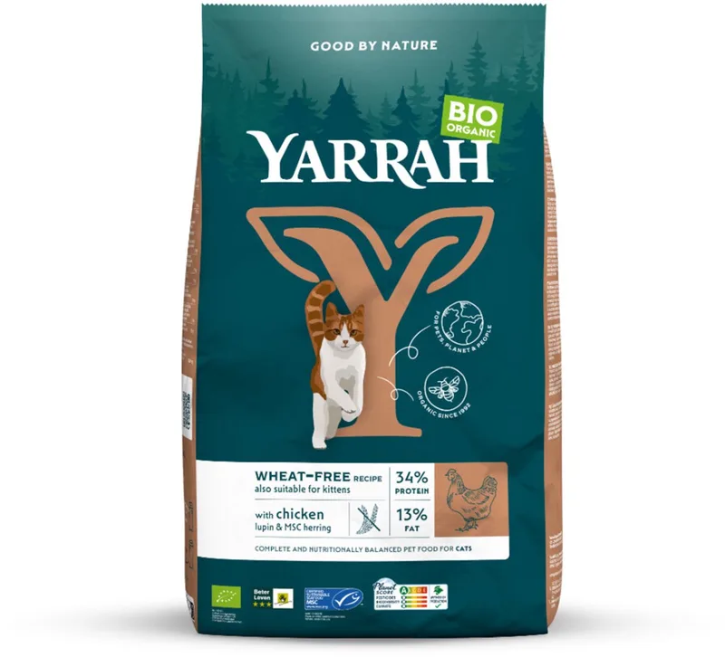 Bio Kattenvoer Graanvrij Kip & Vis - 800 gr by Yarrah – product photo