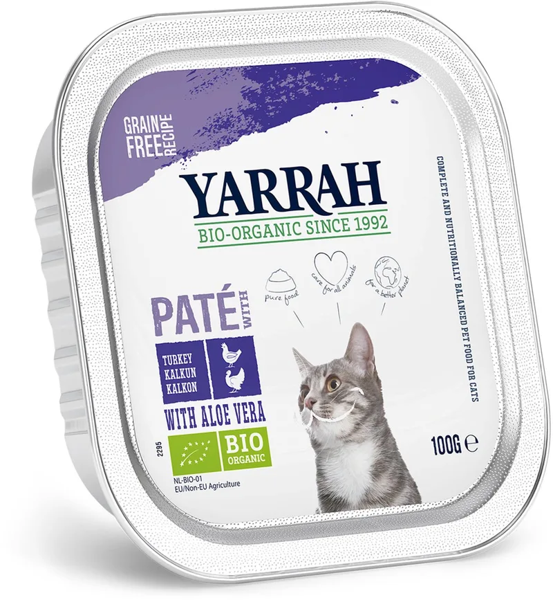 Bio Kattenvoer Paté Kip - Kalkoen 100 gr by Yarrah – product photo