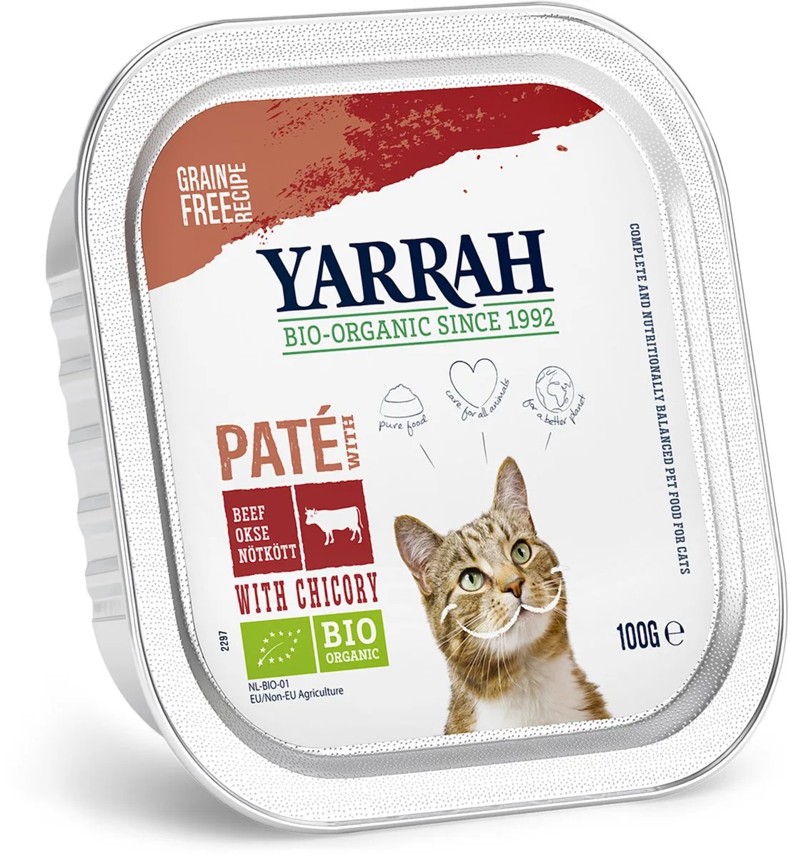 Bio Kattenvoer Paté Rund - Kip 100 gr de Yarrah – photo produit