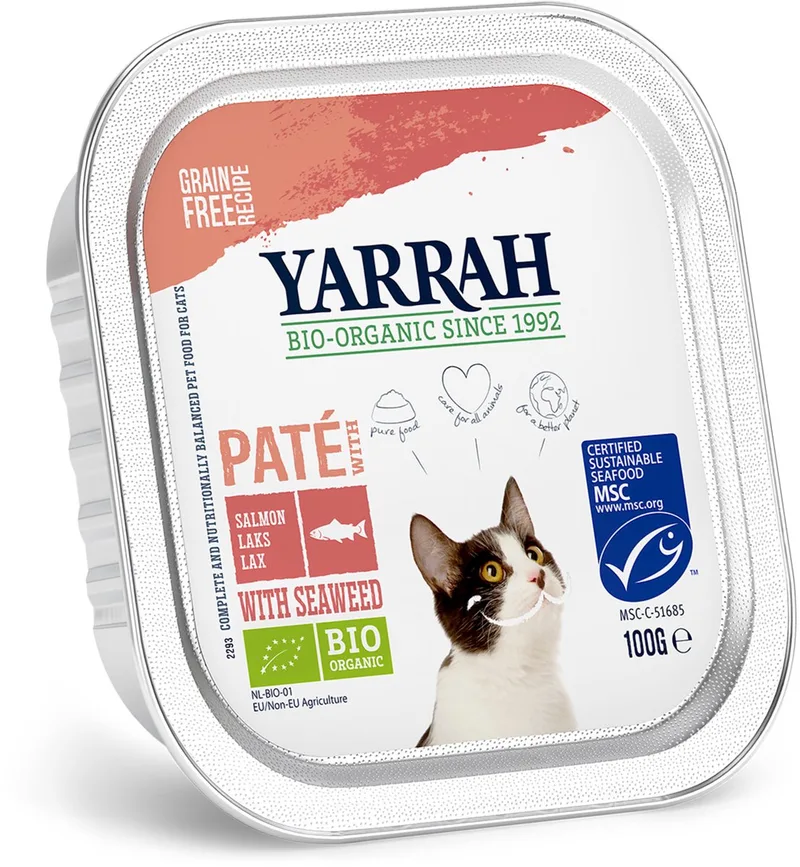 Bio Kattenvoer Paté Zalm 100 gr by Yarrah – product photo