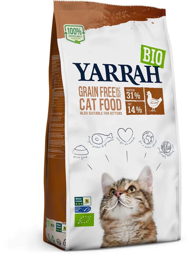 Biologisch Grain-Free Kip - Kattenvoer - 800 g de Yarrah – photo produit