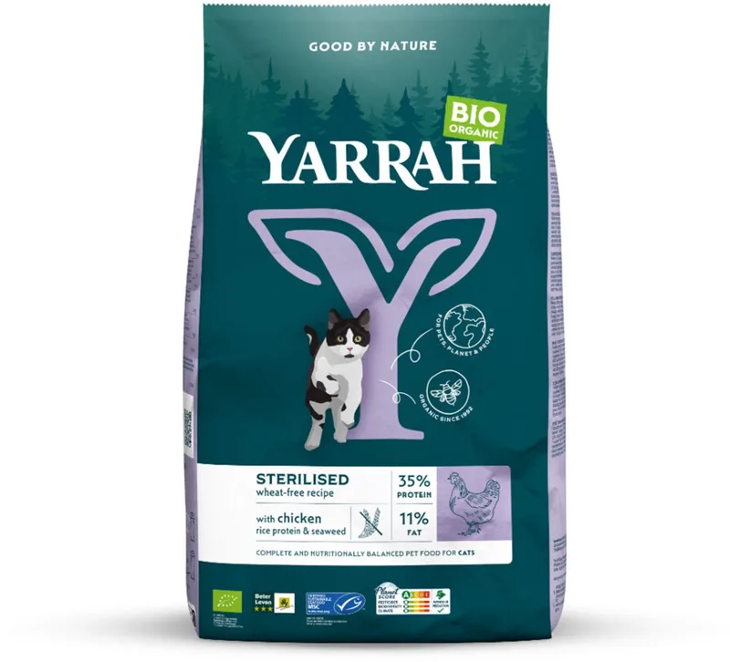 Biologisch Tarwevrij kattenvoer voor gesteriliseerde katten - 700 gr de Yarrah – photo produit