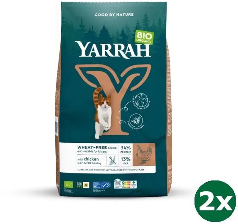cat adult graanvrij kip / vis kattenvoer 2x 6 kg NL-BIO-01 by Yarrah – product photo