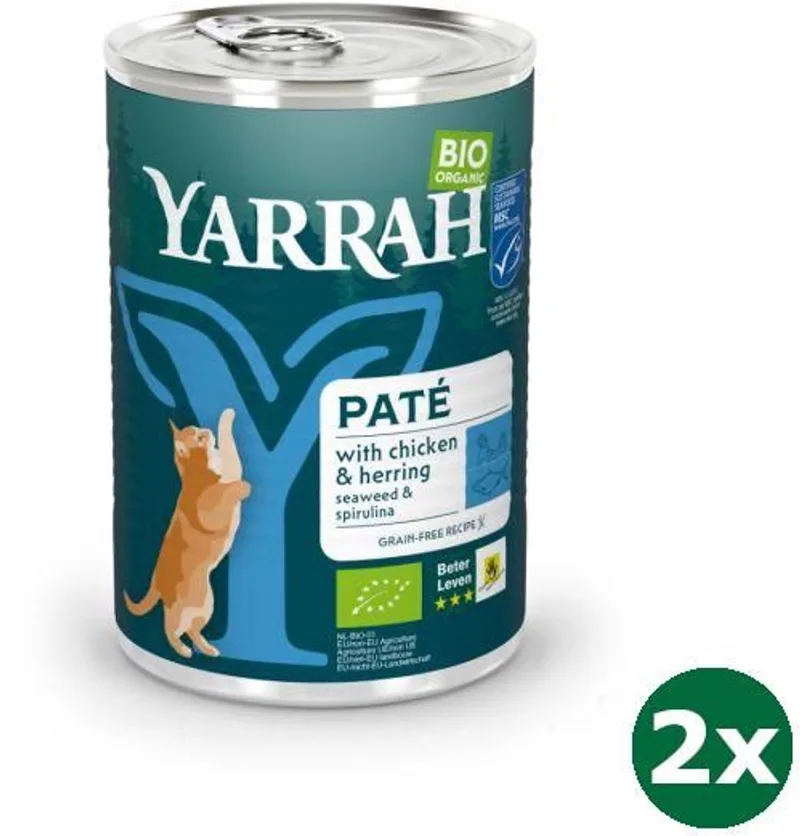 cat blik pate vis kattenvoer 2x 12x400 gr NL-BIO-01 by Yarrah – product photo