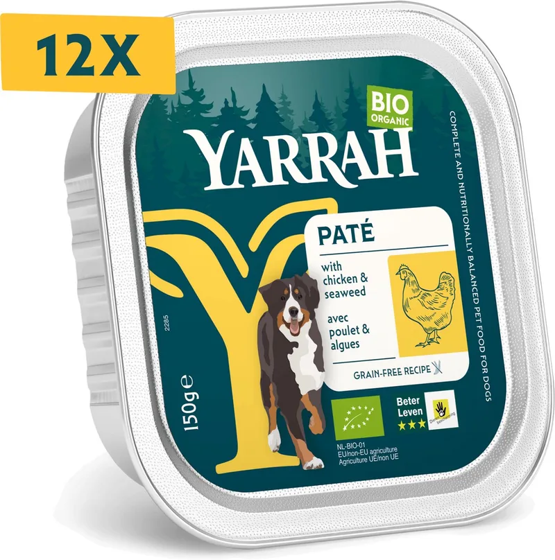 dog alu pate kip / zeewier graanvrij hondenvoer 12x150 gr de Yarrah – photo produit