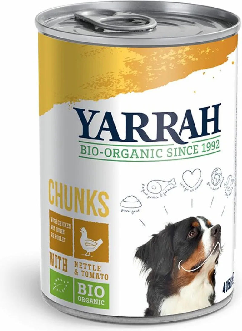 Dog Blik Brokjes In Saus - Kip - Hondenvoer - 12 x 405 g von Yarrah – Produktfoto