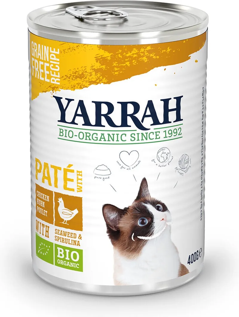 Natvoer Kat Blik met Kip Bio - 12 x 400 g NL-BIO-01 by Yarrah – product photo