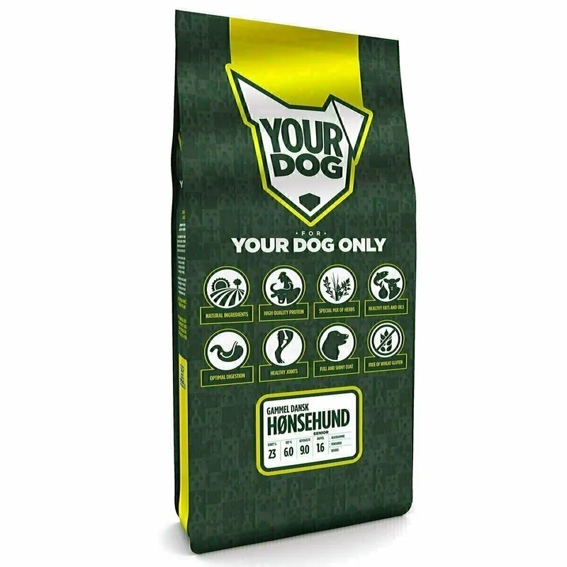 Gammel dansk hønsehund - Hondenbrokken - Senior - 12 kg von Yourdog – Produktfoto