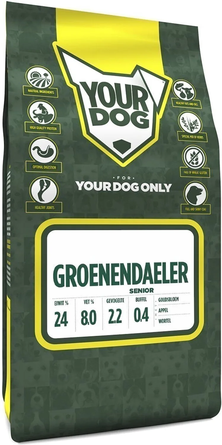 Groenendaeler - Hondenbrokken - Senior - 6 kg fra Yourdog – produktbillede