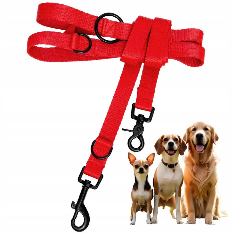Verstelbare Rode Hondentuig 2.4m - Sterke Trainingslijn by Yourdog in Red – product photo