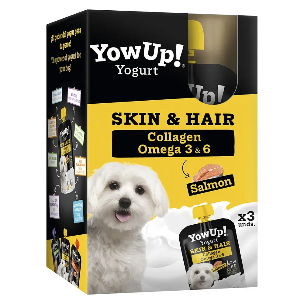 Skin And Hair zalmyoghurt voor honden 3x115 gr van Yowup! – productfoto
